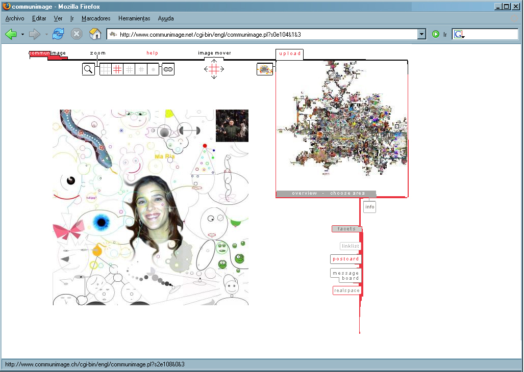 Screenshot of a webpage showing the navigation tool for a massive collaborative image made up of thousands of tiny images