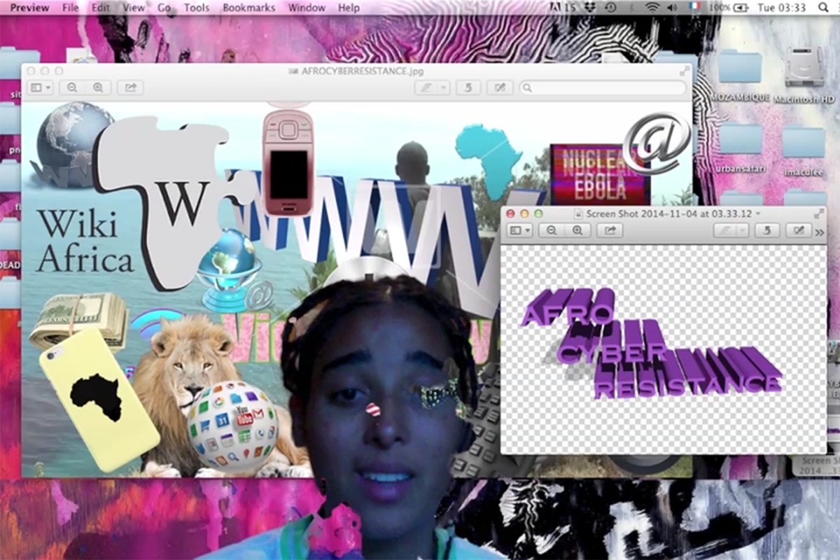 A screenshot showing a webcam photo of a woman surrounded by screenshots and other digital images